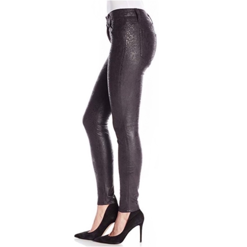 JOE’S Jeans Mid Rise Skinny Ankle Snakeskin Jeans in Black Size 26 - Picture 7 of 7